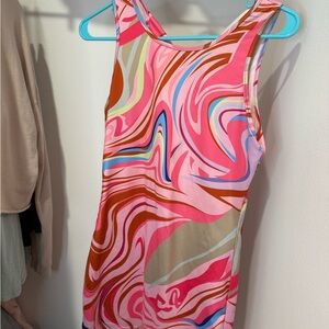 SHEIN Pink and Orange Swirl Dress